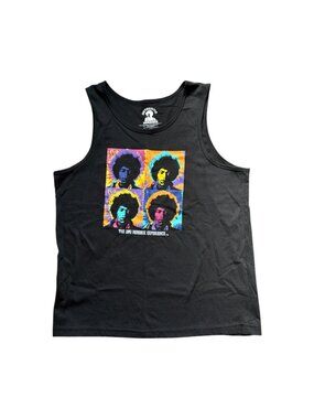 Jimi Hendrix Graphic Tank Top Black Authentic Band Merch Size Large Retro Y2K